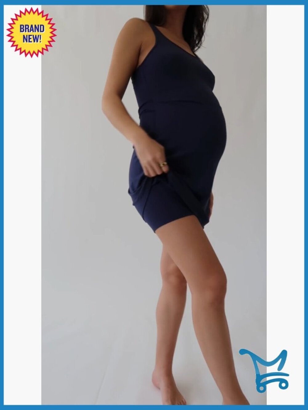 Maternity Active Tennis Skort Dress with Built-in Shorts, Nursing Friendly - Picture 7 of 7